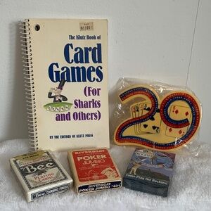 Vintage The Klutz Book of Card Games- With Vintage Crib Board/Vintage Cards